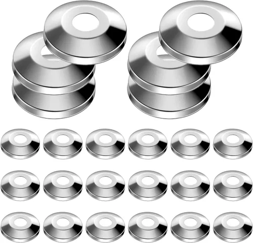 Vista 8 de Honoson 12 placas de escudo de 1/2 pulgada, cubiertas de tubería cromadas de acero inoxidable 304, placas de cubierta de fontanería para tubería