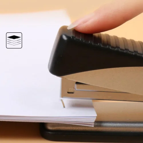 Vista 5 de Juego de grapadora y dispensador de cinta, dispensador de escritorio de cinta resistente, grapadora con 1000 grapas, grapadora de oficina