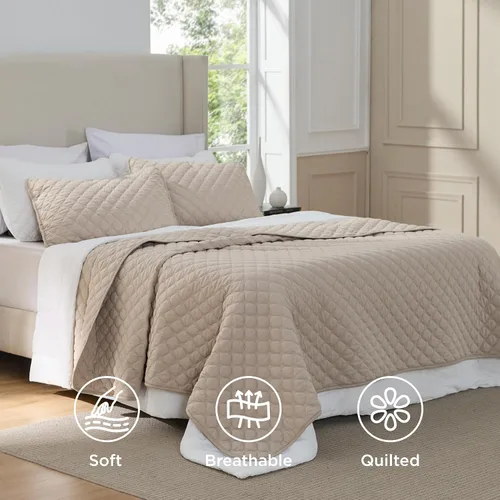 Vista 87 de Bedsure Colchas de tamaño Queen – Colchas ligeras tamaño Queen con patrón de tejido de canasta, ropa de cama suave, edredón de rosa polvorienta
