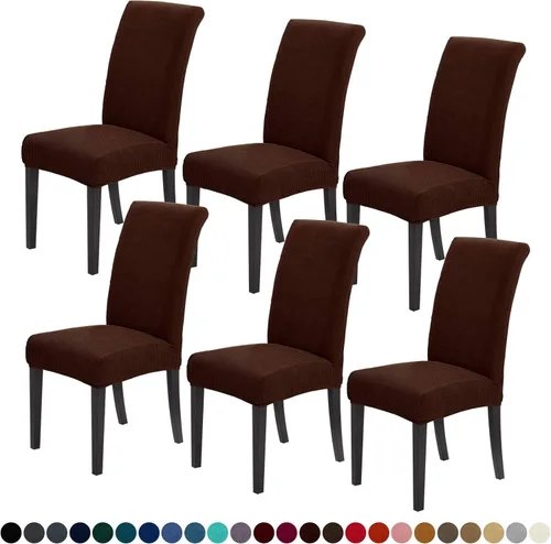 Vista 30 de Joccun - Juego de 2 fundas para sillas de comedor, fundas elásticas para sillas de comedor, fundas de asiento para sillas de comedor, funda de Negro