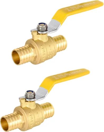 Vista 10 de EFIELD Válvula de bola de cierre de puerto completo de latón Pex de 1 pulgada, mango amarillo certificado UPC de latón (VALVE020)