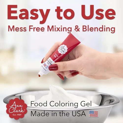 Vista 7 de Ann Clark - Gel colorante para alimentos de grado profesional fabricado en Estados Unidos, paquete de 6