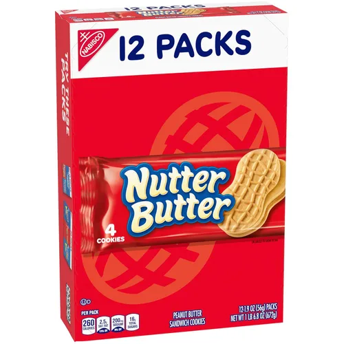 Vista 14 de NUTTER BUTTER Galletas sándwich de mantequilla de maní, tamaño familiar, 16 onzas