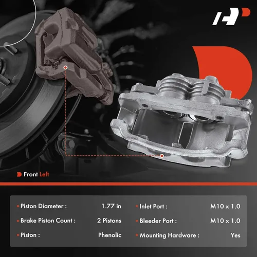 Vista 2 de A-Premium Conjunto de pinza de freno de disco con soporte compatible con modelos Ford seleccionados - Para Mustang, 1999 2000 2001 2002, 3.8L 4.6L
