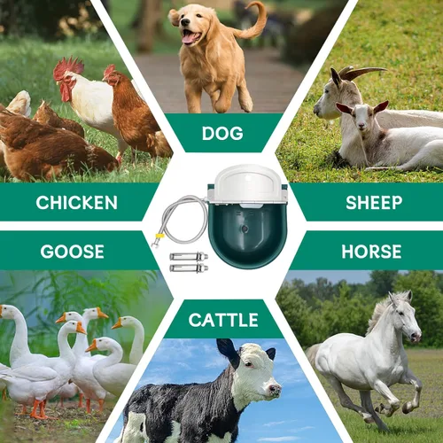 Vista 7 de Recipiente automático de agua, bebedero para ganado para ganado, perro, caballo, cabra, oveja, cuenco de agua potable para animales al aire libre