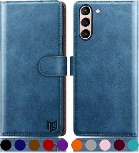 Vista 15 de SUANPOT Funda tipo cartera para Samsung Galaxy S21 FE 【Bloqueo RFID】 Soporte para tarjetas de crédito, funda de piel sintética con tapa