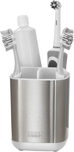 Vista 8 de Joseph Joseph Easy-Store - Soporte para cepillo de dientes, organizador de almacenamiento para baño, grande, negro mate