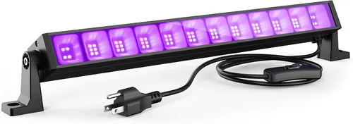 Barra de luz negra LED de 40W para fiesta brillante, luz negra con enchufe e interruptor, cada una ilumina un área de 484 pies cuadrados, luces