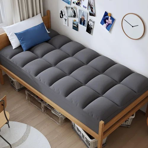 Vista 9 de ELEMUSE - Cubrecolchón refrescante individual, negro, para dolor de espalda, extragrueso, suave con cubierta de almohada de felpa con esquinas