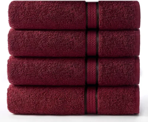 Vista 31 de Juego de de toallas supersuaves de algodón de 21 oz, con banda de rayón, cuidado fácil con lavado a máquina, ideal para uso diario