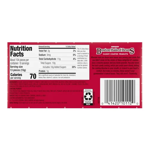Vista 2 de Boston Baked Beans - Maní recubiertos de caramelo, 4.3 onzas, paquete de 12