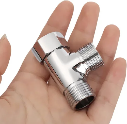 Válvula desviadora de inodoro, conector adaptador en forma de T de latón, conector de manguera G1/2 pulgadas, desviador de 3 vías para manguera de