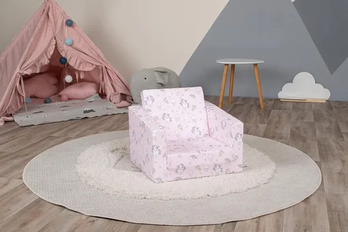 Vista 19 de Delsit Sofá infantil para niños pequeños – Sillón convertible de espuma 2 en 1 a tumbona, cómodo sillón abatible, sofá para niños, fabricado