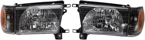 Vista 74 de TRQ Juego de Conjunto de Ensamble de Faros de 2 Piezas de Desempeño Halógeno con Marco Cromado Conductor y Lado del Pasajero Compatible con Mercedes