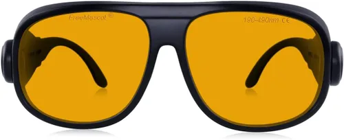 FreeMascot Profesional OD 6+ 190nm-490nm Longitud de onda Violeta/Azul Laser Gafas de Seguridad para 405nm, 445nm, 450nm, 473nm Laser
