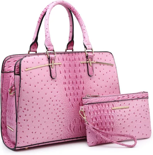 Vista 8 de Dasein - Juego de bolso y monedero para mujer, set de 2 piezas con 3 compartimentos, bolso con asa superior y correa para el hombro