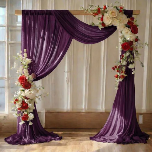 Vista 14 de MDS Paquete de 1 panel de cortina de arco de boda (30 pulgadas de ancho x 20 pies de largo) tela de gasa transparente para boda, ceremonia