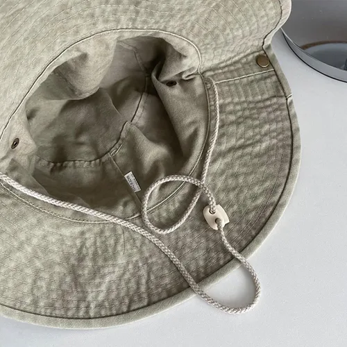 Vista 8 de Sombrero de sol de pesca lavado – ala ancha de algodón de verano playa al aire libre protección UV para hombres y mujeres