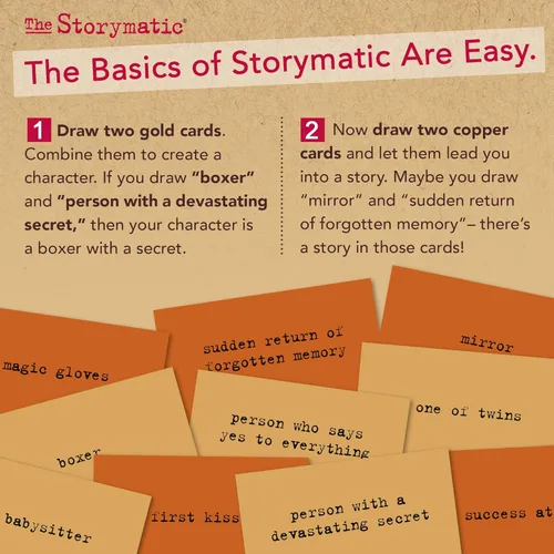 Vista 3 de Storymatic Classic - Consejos de escritura creativa y juegos de historias - Tarjetas de narradores - Herramienta para profesores