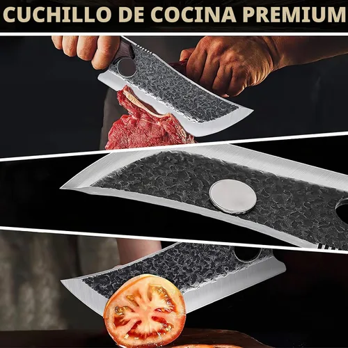 Vista 5 de DRGSKL Cuchillo de carnicero forjado a mano con funda de cinturón y caja