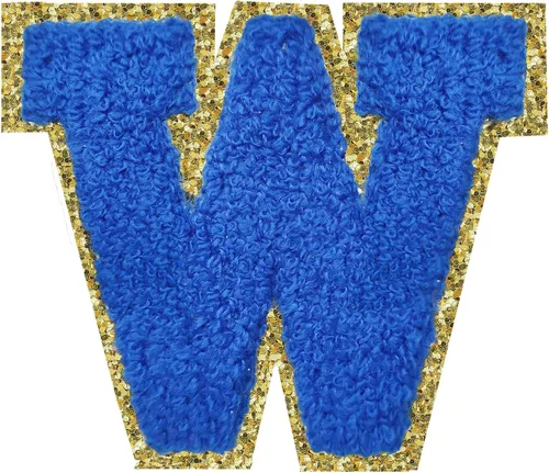 Vista 149 de 3Pcs Letter Patches Varsity Glitters Chenille,SPRT Iron on Blue Letter Patch,Alphabet Cloth Patch for Team Costume Decoration 3.1in Height S
