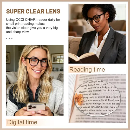 Vista 3 de OCCI CHIARI Oversized Reading Glasses for Women Wide Frame Readers