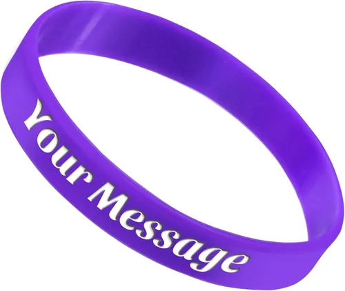 Vista 18 de 50 pulseras de silicona personalizadas para motivación, recuerdos de fiesta, eventos, cumpleaños, conciencia