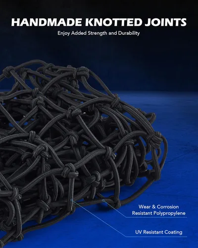 Vista 7 de Orion Motor Tech - Red de carga pequeña de 2 x 3 pies con malla pequeña de 2 x 2 pulgadas, red de carga de tamaño máximo de 4 x 6 pies