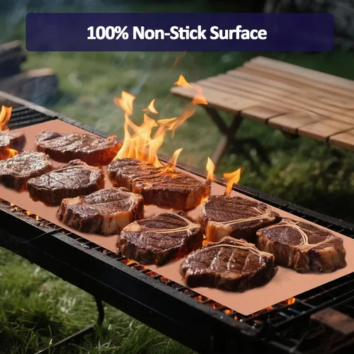 Vista 45 de UBeesize Rollo de Alfombrillas para Parrilla de 13 x 90 Pulgadas para Parrilla al Aire Libre - Tapete de Parrilla BBQ Antiadherente de Servicio