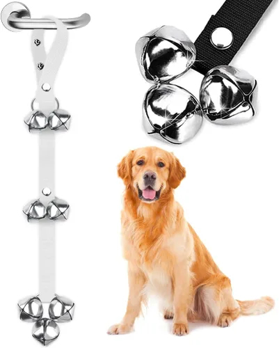 Vista 15 de BLUETREE Paquete de 2 timbres para perros de alta calidad, campanas ajustables para entrenar a tu cachorro de la manera fácil, 7 timbres extra