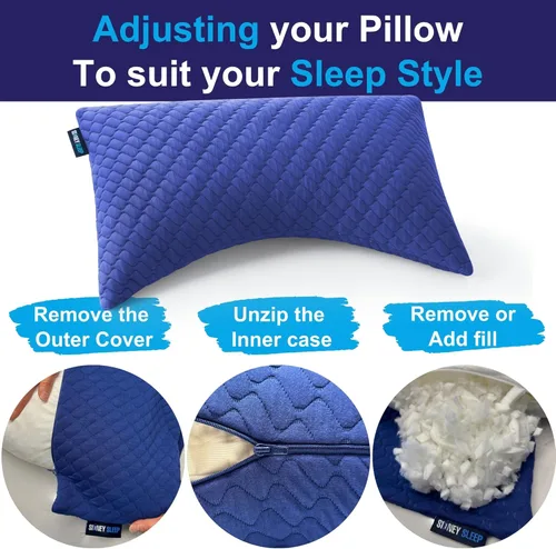 Vista 3 de Sidney Sleep Almohada para personas que duermen de lado y de espalda, comodidad para el dolor de cuello y hombros, relleno de espuma viscoelástica