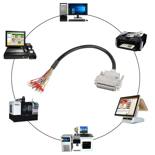 Vista 7 de XMSJSIY DB25 Adaptador de conector RS232 Cable de extensión serie de 25 pines sin soldadura, cable de repuesto de puerto de 25 pines con cable