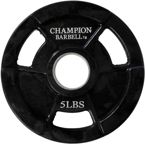 Champion Barbell Placa de agarre recubierta de goma de 5 libras