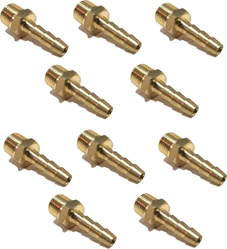 Vista 4 de Manguera de 3/16" ID a 1/8" macho NPT MNPT recto latón accesorio combustible/aire/agua/aceite/gas/WOG (1)