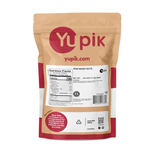 Vista 2 de Yupik Nueces de mezcla cruda, 1 libra, nueces mixtas naturales de primera calidad con almendras, nueces, pistachos, anacardos y nueces de Brasil