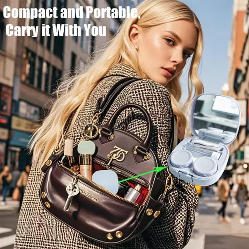 Vista 7 de Kit de funda para lentes de contacto con lavadora limpiadora, kit de herramientas de extracción de aplicador de lentes de contacto con botella