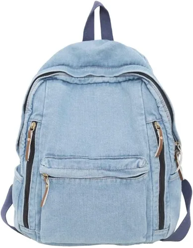 Vista 18 de MaxxCloud Mochila vintage de mezclilla para computadora portátil, estilo casual, de lona, ligera, bolsa de hombro