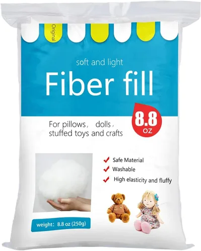 BUTUZE Relleno de fibra de relleno de poliéster de 8.8 onzas, relleno de fibra blanca prémium para manualidades, relleno de ganchillo de alta