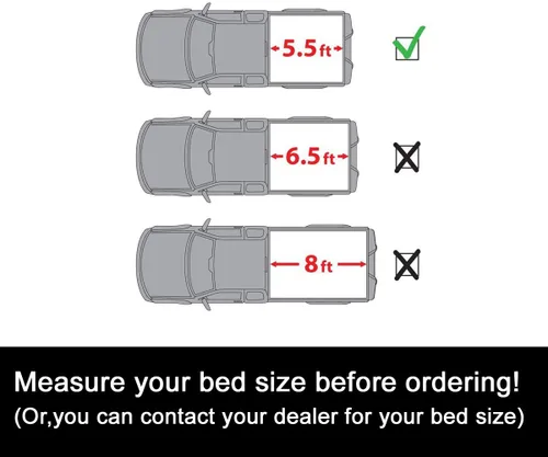 Vista 2 de Cubierta de cama impermeable de 5.5 pies (66.7") con abrazadera en la parte superior + tira de sellado para Tundra 14-21, cubierta Tonneau