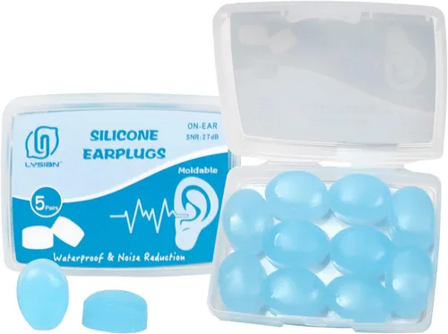 Vista 2 de Lysian - Tapones de espuma para los oídos (60 pares) y tapones para los oídos de silicona, 5 pares