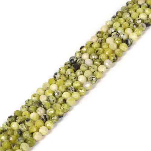 Vista 50 de Cuentas Redondas Facetadas de Ópalo Verde de 4 mm Sueltas de 16 Pulgadas para Hacer Joyas
