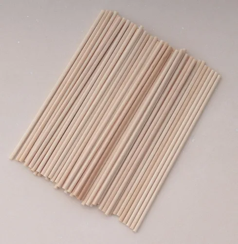 Vista 3 de 60 varillas de madera de 12 pulgadas de madera natural sin terminar para proyectos de manualidades, decoración del hogar, decoración del hogar