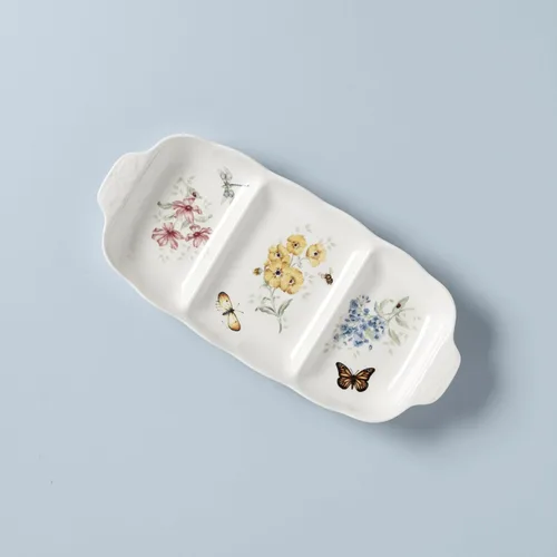 Vista 3 de Lenox Butterfly Meadow - Bandeja para servir dividida de 3 partes, 2.30 libras
