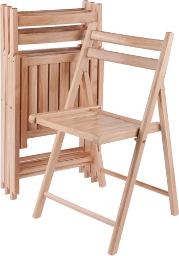 Winsome Robin Folding Chair Set, No assembly, Natural, Set of 4