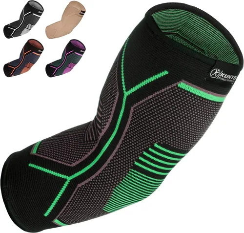 Vista 10 de Kunto Fitness - Codera de compresión (enviada desde Estados Unidos) para tendinitis, codo de tenista, tratamiento de codo de golf, reduce el dolor