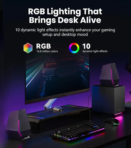 Vista 5 de Edifier Altavoces para juegos G1500 MAX 2.1 – Potencia máxima de 60 W con subwoofer de 4 pulgadas y altavoces satelitales de 2.5 pulgadas, Bluetooth