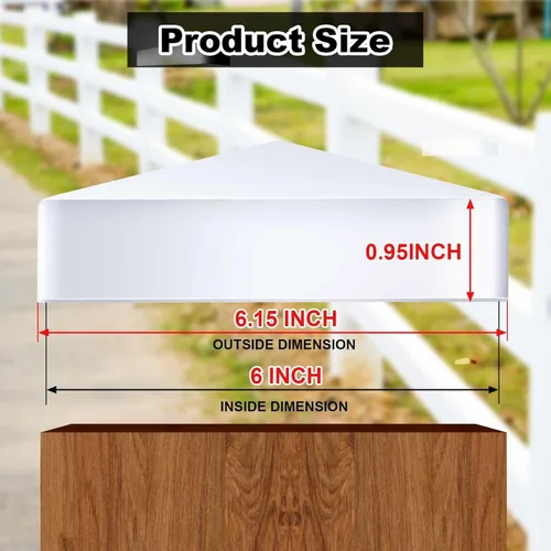 Vista 11 de Taiyin 12 Piezas Tapas Superiores de Poste Pirámide de Vinilo PVC Blanco, Tapas de Poste de Valla y Cubierta para Postes de Valla de Vinilo