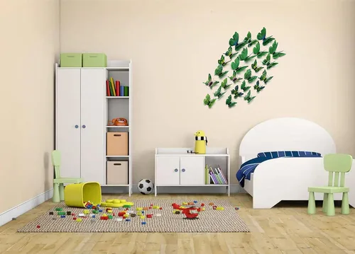 Vista 3 de 24 piezas de decoración de pared de mariposa, calcomanías de mariposa 3D para pared, decoración de mariposas magnéticas, calcomanías para dormitorio