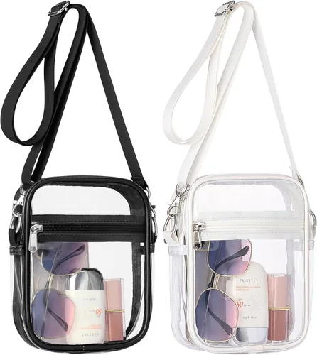 PACKISM Bolsa transparente para eventos de estadio Monederos pequeños transparentes para mujer, bolsa bandolera para conciertos y eventos deportivos