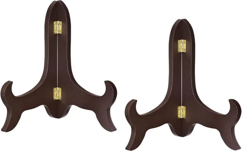Vista 11 de uxcell 2 piezas soporte de caballete plegable de madera de 5" para marco de fotos decorativo en negro